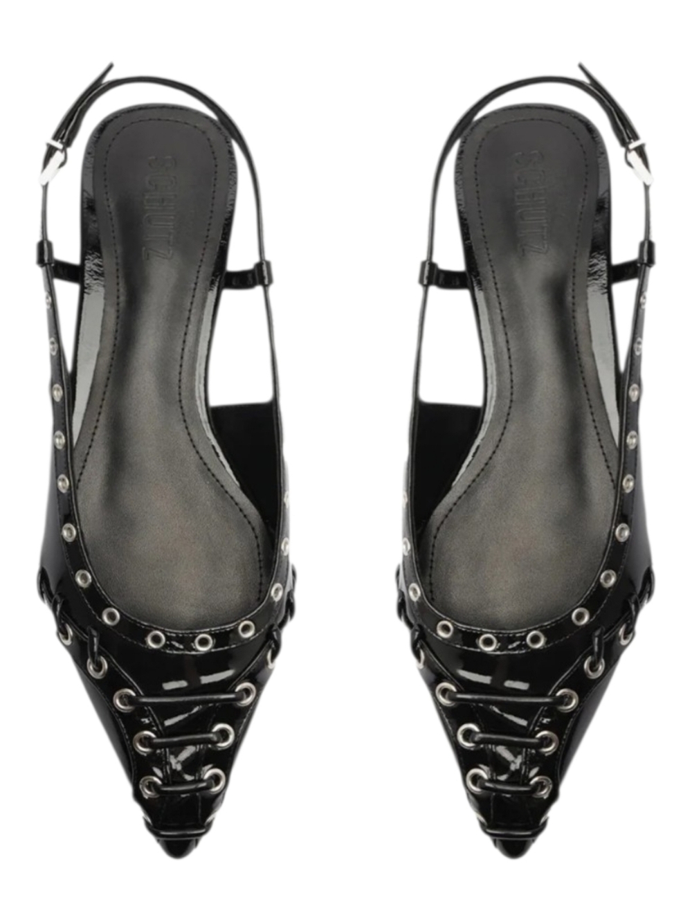 Schutz Ruth Patent Leather Flat In Black Size  8